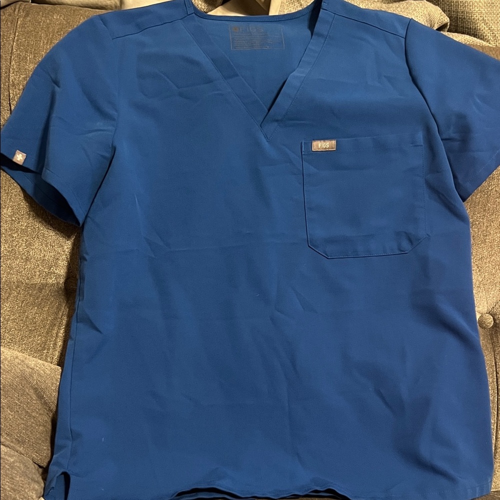 Figs Men's Deep Blue V-Neck Shirt